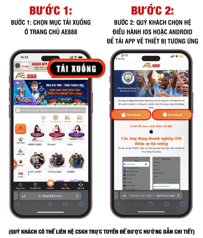 Hướng dẫn cách tải app AE888 đơn giản, an toàn